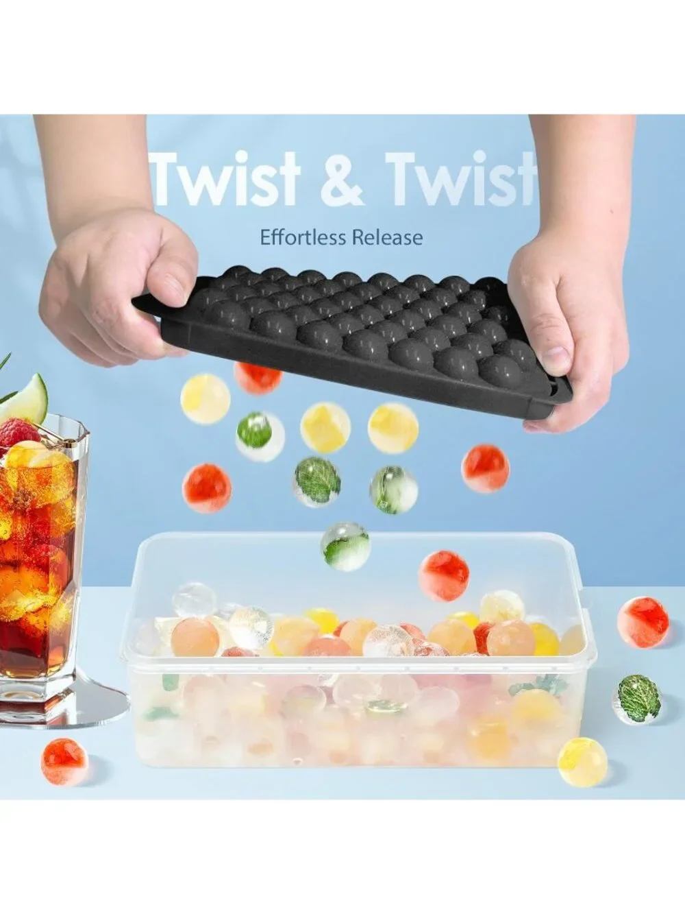 Ice Cube Trays with Lid Sphere Mold Spherical 0.8